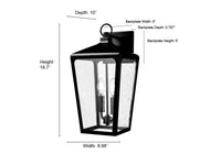 8.98'' Brooks Powder Coated Black 2 Light Wall Sconce