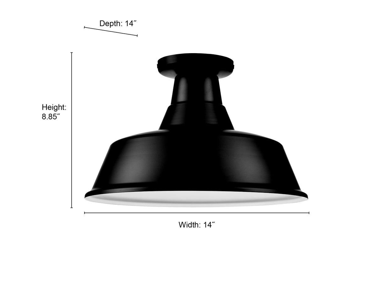 8.85'' R Series Satin Black 1 Light Semi-Flush Mount