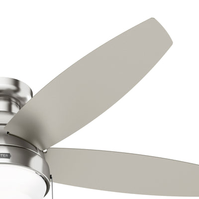 52 inch Lilliana Brushed Nickel Low Profile Ceiling Fan with LED Light Kit and Pull Chain