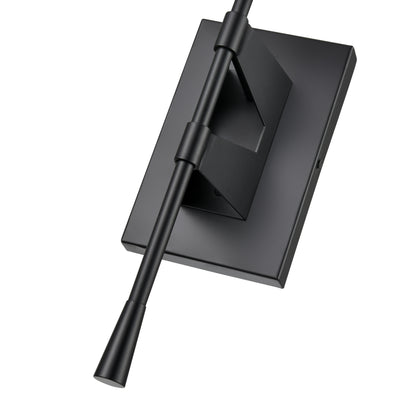 19.5-inch Matte Black 1-Light Linen Fabric Shade Wall Sconce