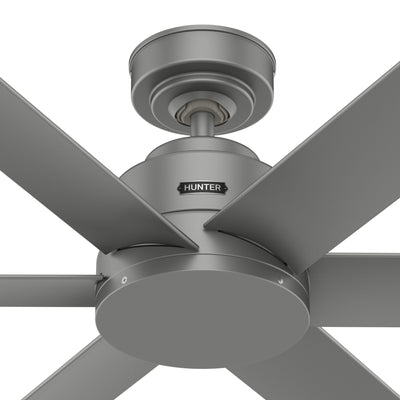 44 inch Kennicott Matte Silver Damp Rated Ceiling Fan and Wall Control