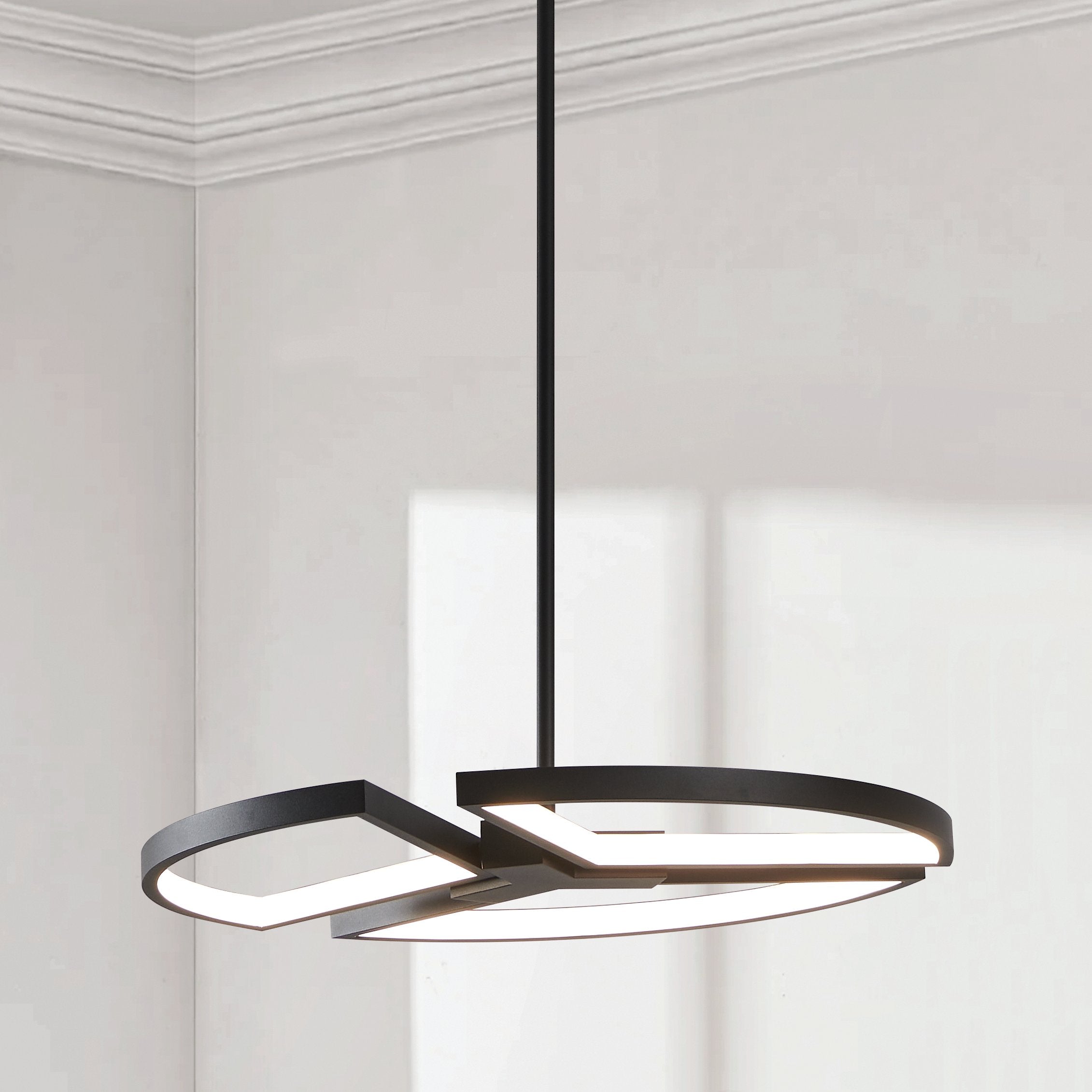 Alfie 20-inch 3-light Textured Black 3CCT LED Chandelier