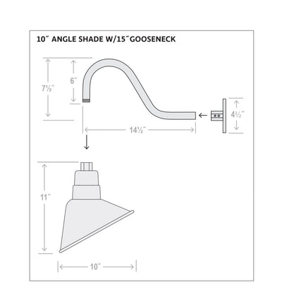 10-inch R Series Satin Black Cone Angle Shade