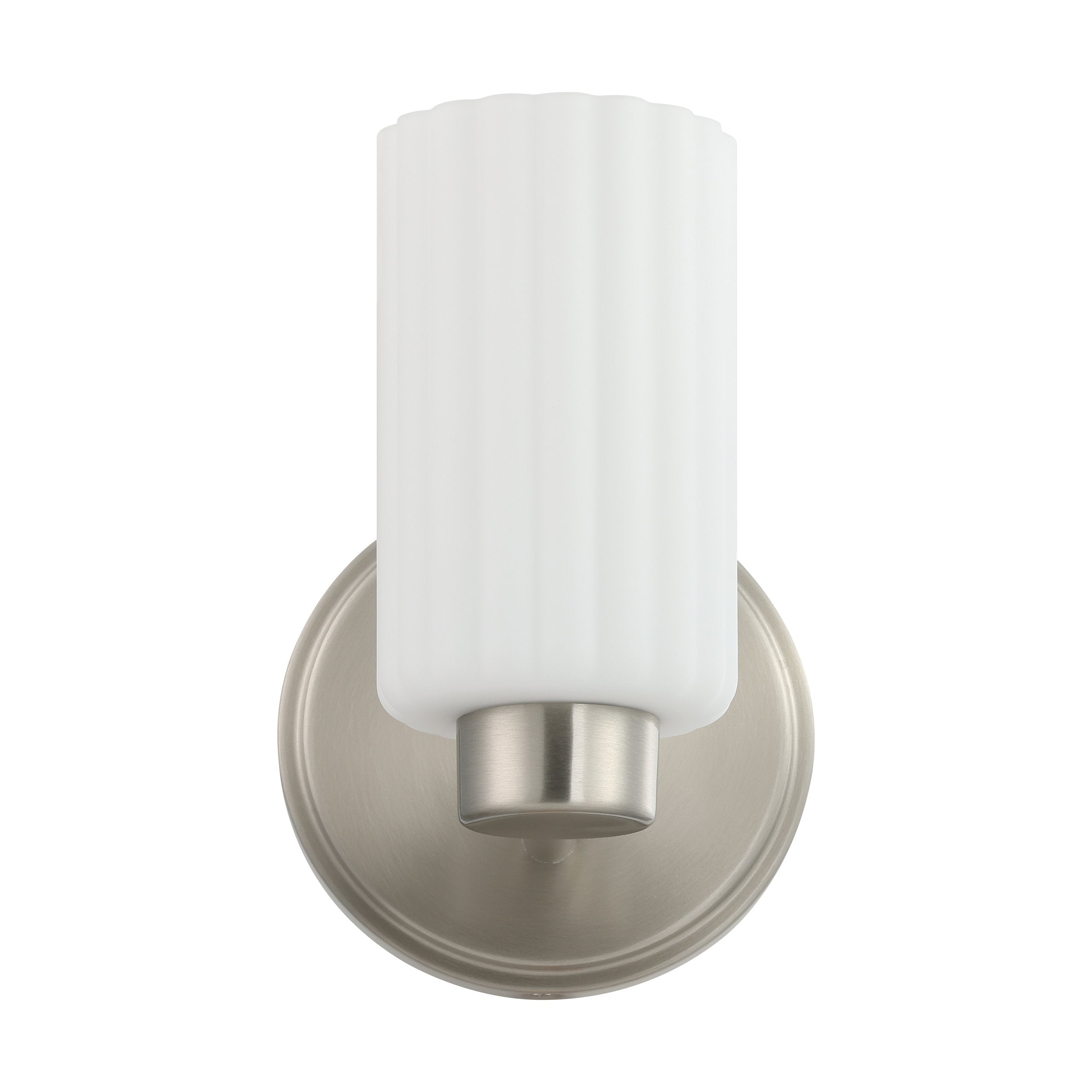 Bedminster 5-inch 1-light Brushed Nickel Vanity Light with Etched Opal Ribbed Glass Shade