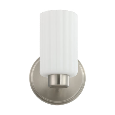 Bedminster 5-inch 1-light Brushed Nickel Vanity Light with Etched Opal Ribbed Glass Shade