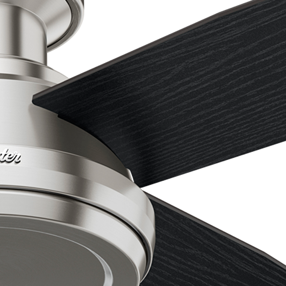 52 inch Dempsey Brushed Nickel Low Profile Ceiling Fan and Handheld Remote