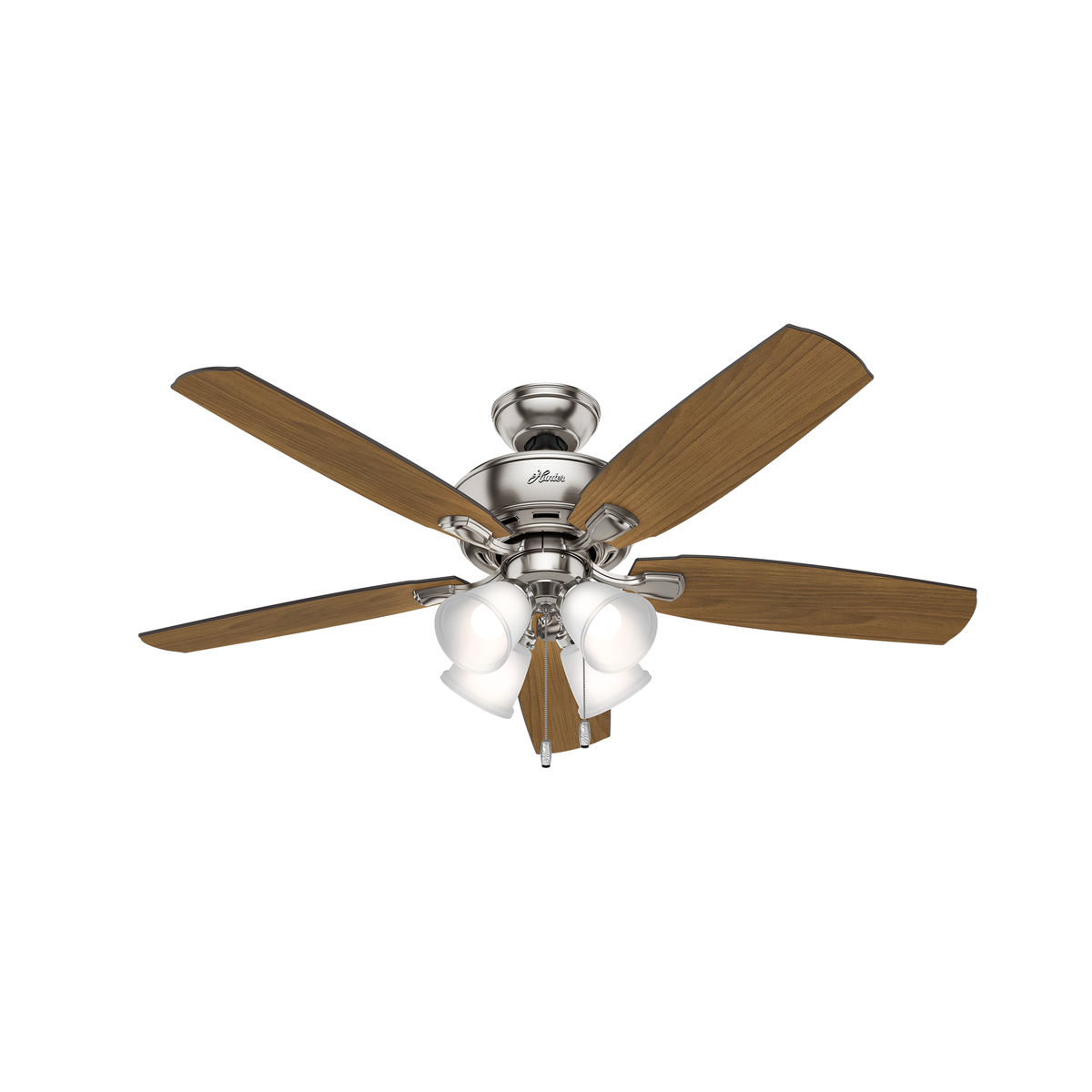 52 inch Amberlin Brushed Nickel Ceiling Fan with LED Light Kit and Pull Chain