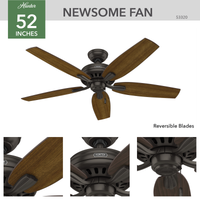 52 inch Newsome Premier Bronze Ceiling Fan and Pull Chain