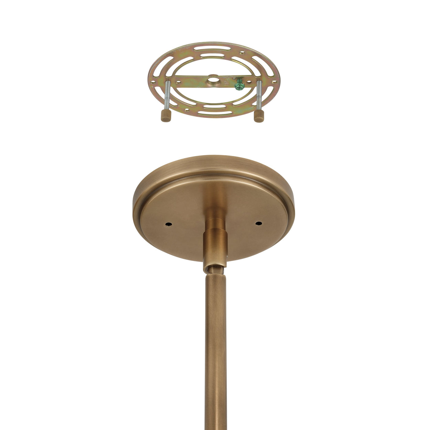 Mcgill 16-inch 1-light Natural Brass Pendant Light with Matte Black and Gold Metal Shade