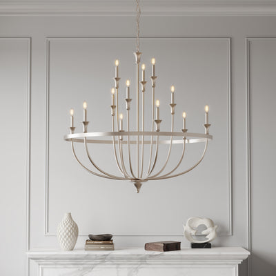 40.2'' Emery Brushed Nickel 12 Light Chandelier