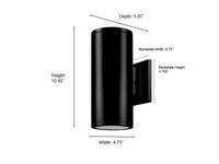 10.62-inch Vegas Powder Coated Black 1-Light Outdoor Wall Sconce