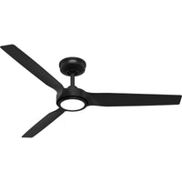 52 inch Zentech Wi-Fi ENERGY STAR® Matte Black Damp Rated Ceiling Fan with LED Light Kit and Remote