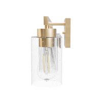 Hartland 31-inch 4-light Alturas Gold Vanity Light with Seeded Glass
