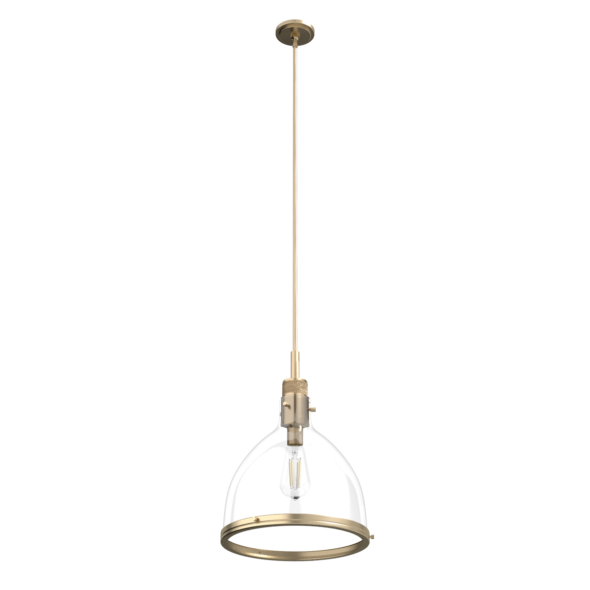 Van Nuys 16-inch 1-light Alturas Gold Industrial Pendant with Clear Glass