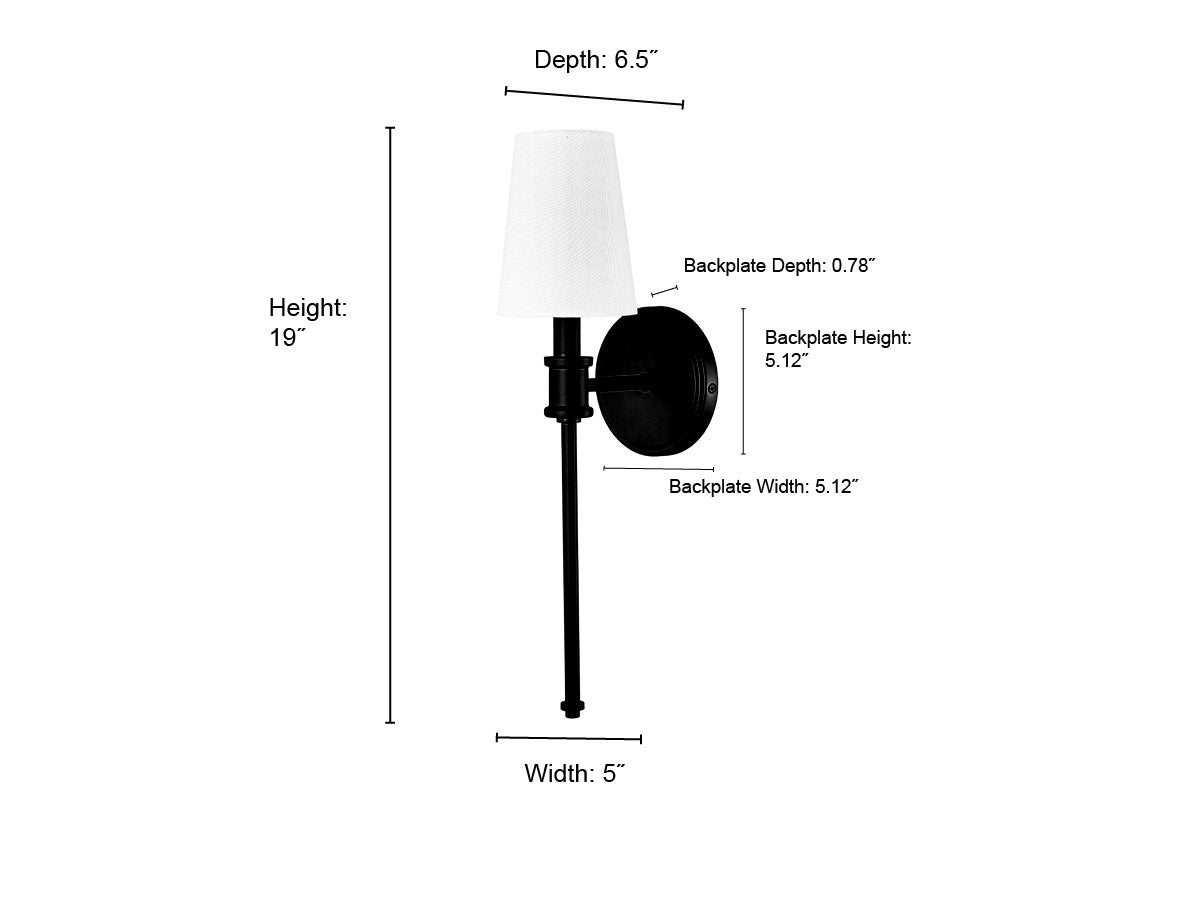 5'' Adorra Matte Black 1 Light Wall Sconce