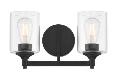 14'' Ryehouse Matte Black 2 Light Bath Vanity