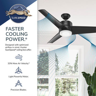 54 inch Havoc Matte Silver WeatherMax Indoor / Outdoor Ceiling Fan with LED Light Kit and Wall Control