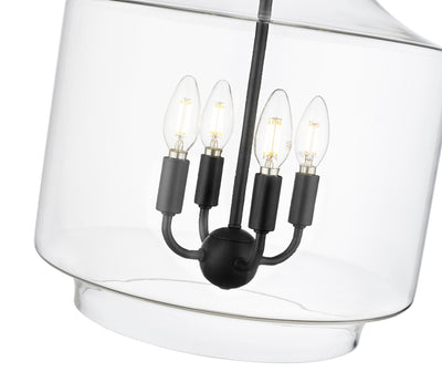19'' Mahannah Matte Black 4 Light Pendant