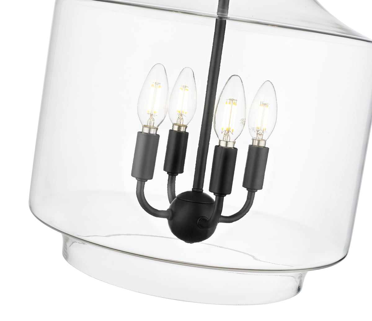 19'' Mahannah Matte Black 4 Light Pendant