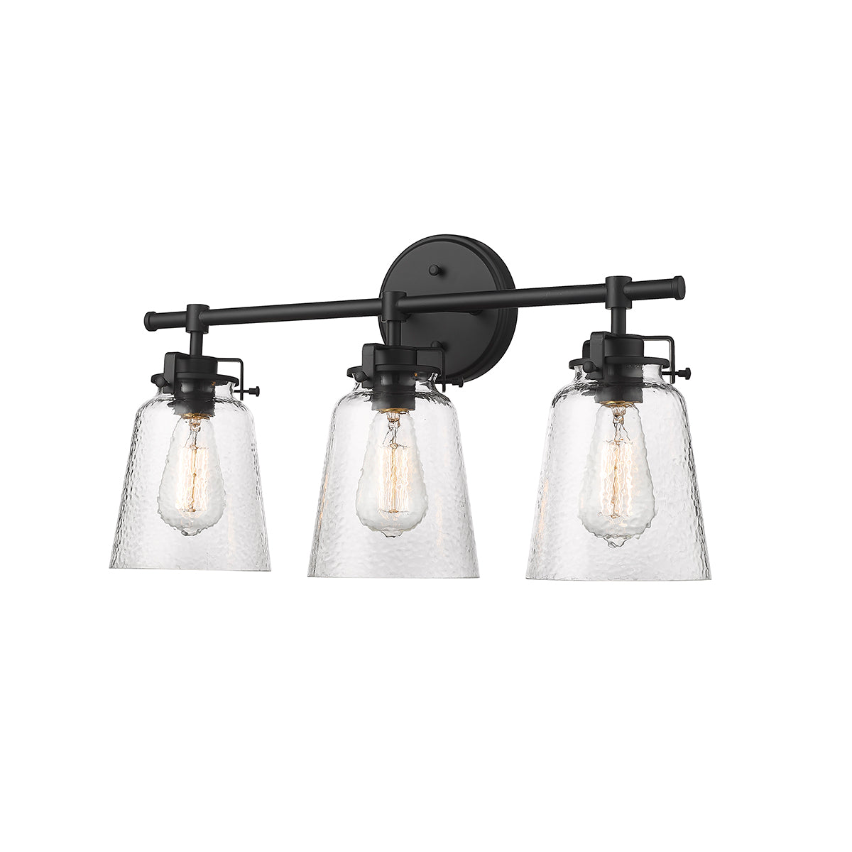 22.9'' Amberose Matte Black 3 Light Bath Vanity