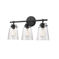 22.9'' Amberose Matte Black 3 Light Bath Vanity