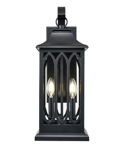 7.5'' Mallorey Powder Coated Black 2 Light Wall Sconce