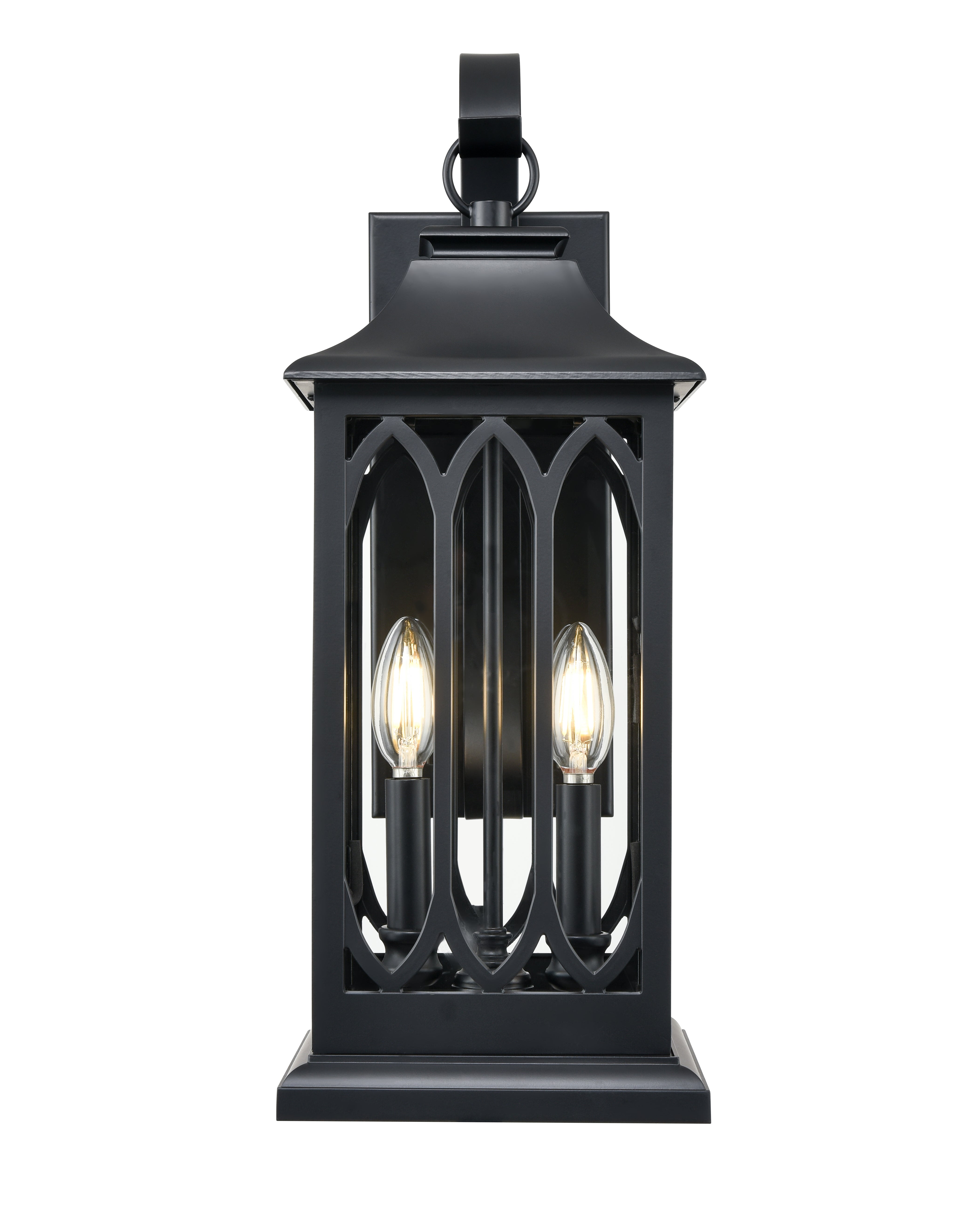 7.5'' Mallorey Powder Coated Black 2 Light Wall Sconce