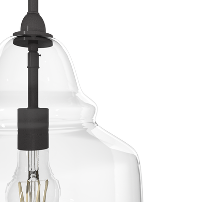 Dunshire 12-inch 1-light Noble Bronze Pendant with Clear Glass Bell Design