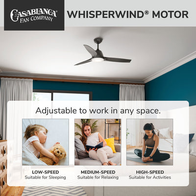 Casablanca 52 inch Wisp Noble Bronze Ceiling Fan with LED Light Kit and Handheld Remote