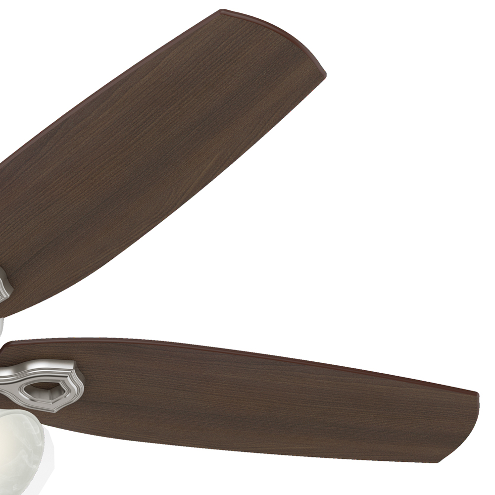52 inch Builder Brushed Nickel Ceiling Fan with LED Light Kit and Pull Chain