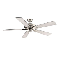 52 Inch Brisden AC Brushed Nickel Indoor Ceiling Fan 5-Blade Reversible
