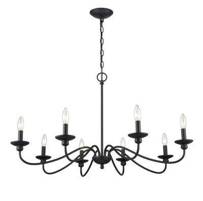 20.5'' Delvona Matte Black 8 Light Chandelier