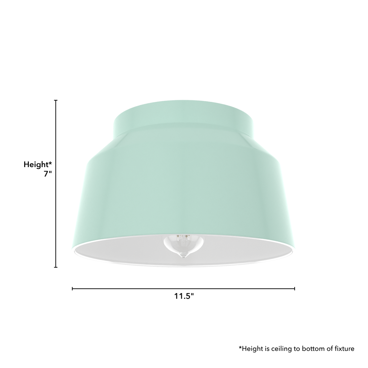 Cranbrook 11.5-inch 1-light Mint Flush Mount Ceiling Light with Metal Shade