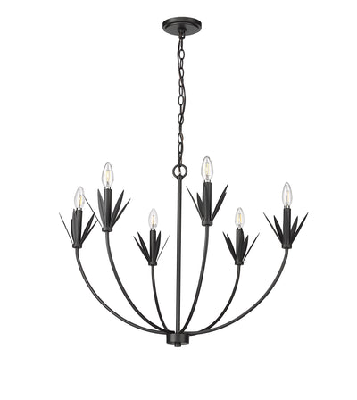 22.75'' Primrose Matte Black 6 Light Chandelier
