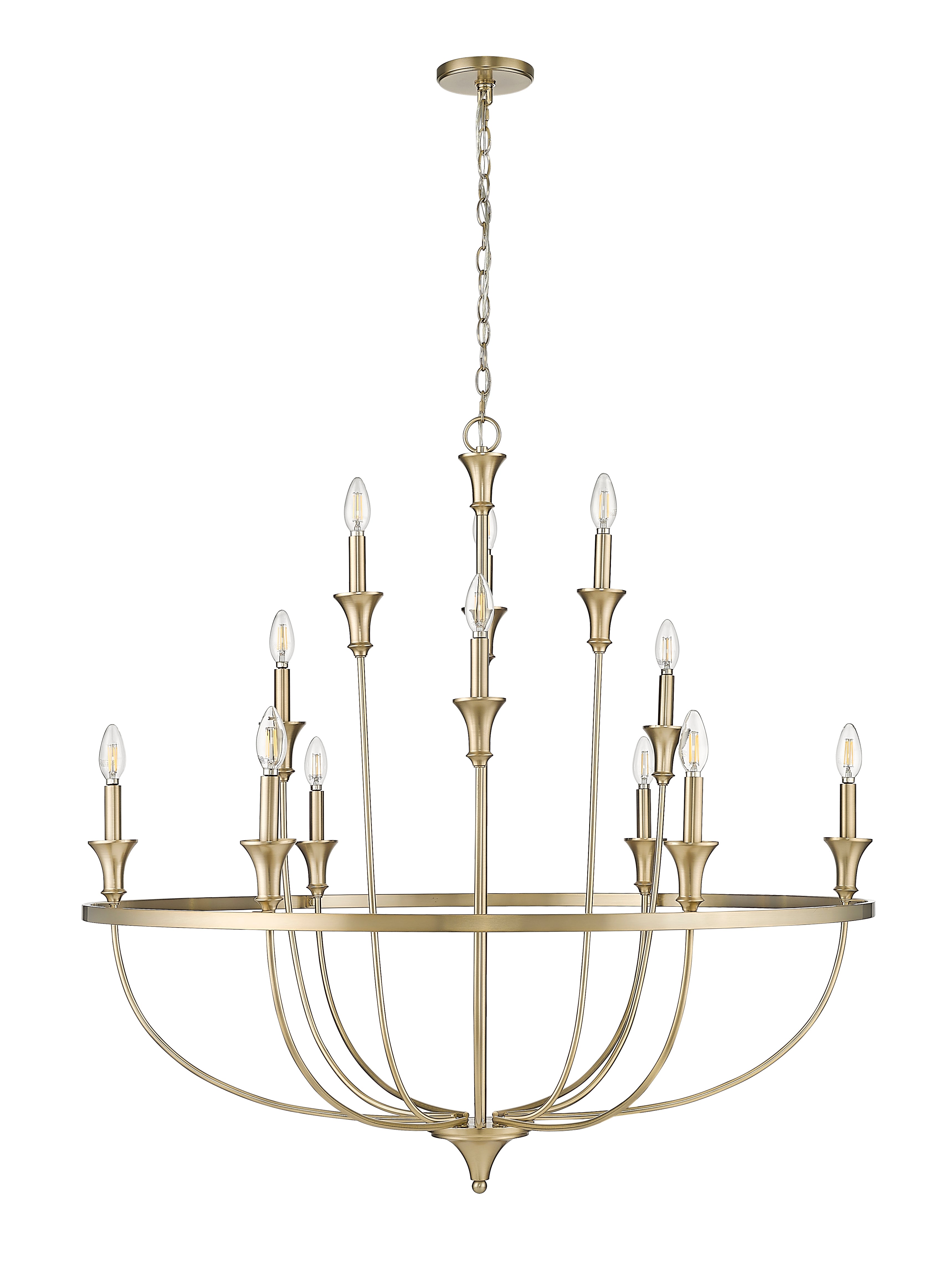 40.2'' Emery Modern Gold 12 Light Chandelier