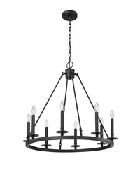 28-inch Florence Matte Black 8-Light Chandelier