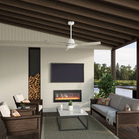 60 inch Aeronaut Wi-Fi ENERGY STAR® Matte White Damp Rated Ceiling Fan with LED Light Kit and Handheld Remote