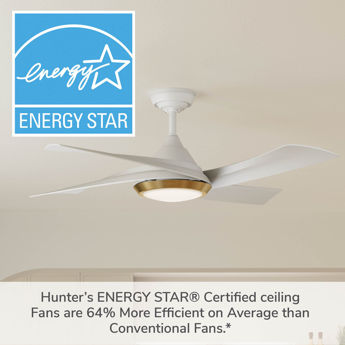 Casablanca 52 inch Vespucci ENERGY STAR® Fresh White Damp Rated Ceiling Fan with LED Light Kit and Wall Control and Handheld Remote