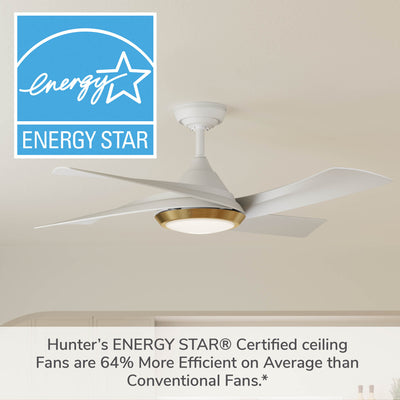 Casablanca 52 inch Vespucci ENERGY STAR® Fresh White Damp Rated Ceiling Fan with LED Light Kit and Wall Control and Handheld Remote
