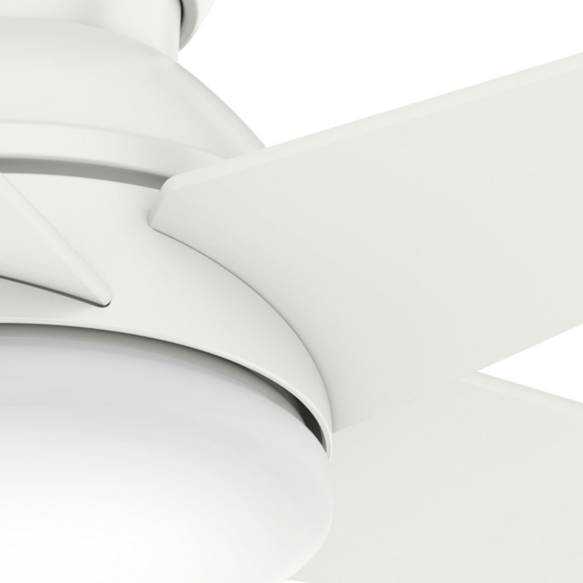 Casablanca 44 inch Isotope Fresh White Low Profile Ceiling Fan with LED Light Kit and Wall Control