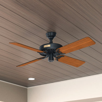 52 inch Original Matte Black Damp Rated Ceiling Fan