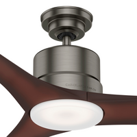 Casablanca 52 inch Piston Brushed Slate Damp Rated Ceiling Fan with LED Light Kit and Handheld Remote