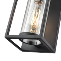 12.5-inch Caleb Textured Black 1-Light Outdoor Wall Sconce