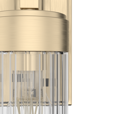 Gatz 10.5-inch 1-light Alturas Gold Wall Sconce with Clear Fluted Glass