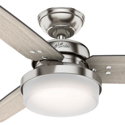 44 inch Sentinel Brushed Nickel Ceiling Fan with LED Light Kit and Handheld Remote