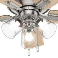 42 inch Crestfield Brushed Nickel Low Profile Ceiling Fan with LED Light Kit and Pull Chain
