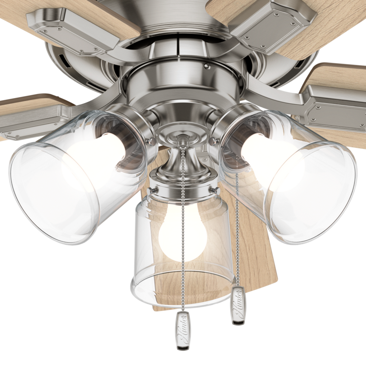42 inch Crestfield Brushed Nickel Low Profile Ceiling Fan with LED Light Kit and Pull Chain