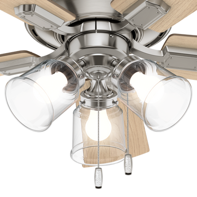 42 inch Crestfield Brushed Nickel Low Profile Ceiling Fan with LED Light Kit and Pull Chain