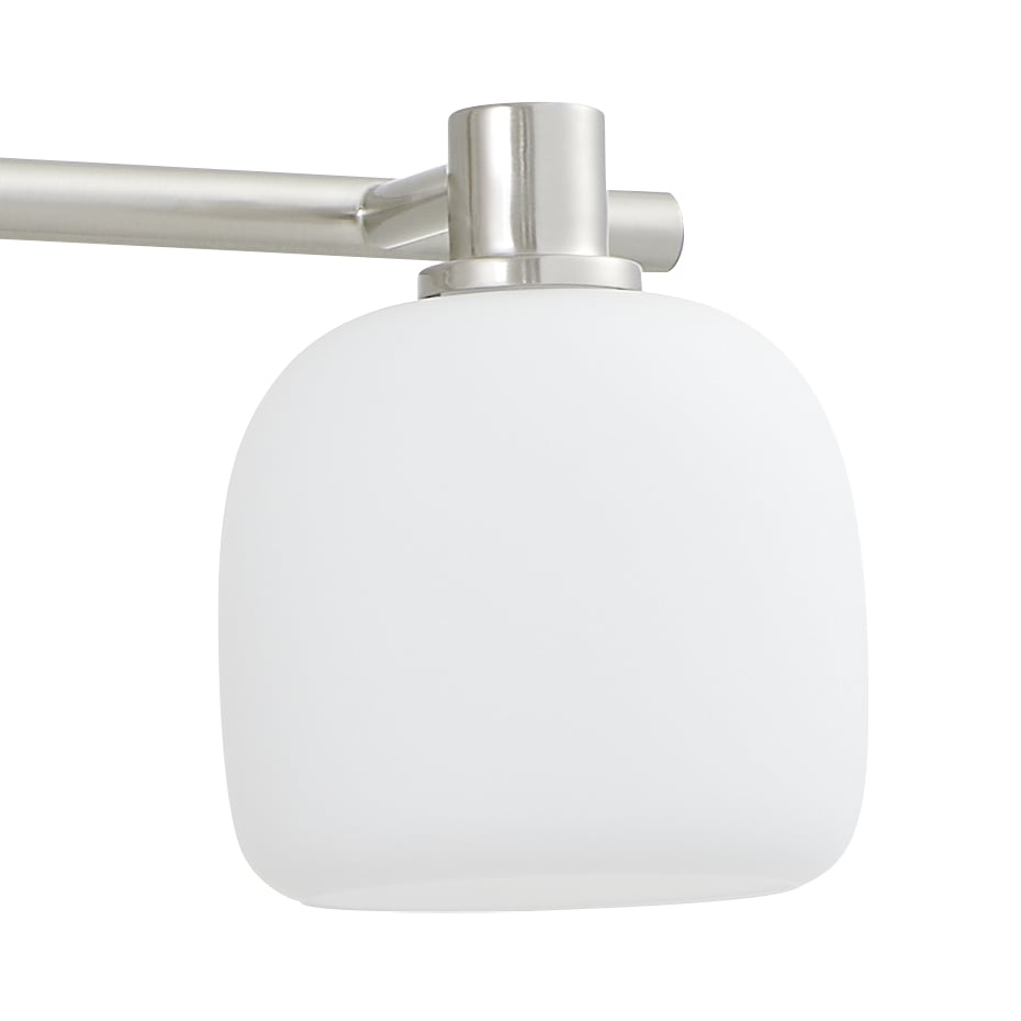 Valentina 30-inch 4-light Brushed Nickel Vanity Light with Etched Opal Glass Shades