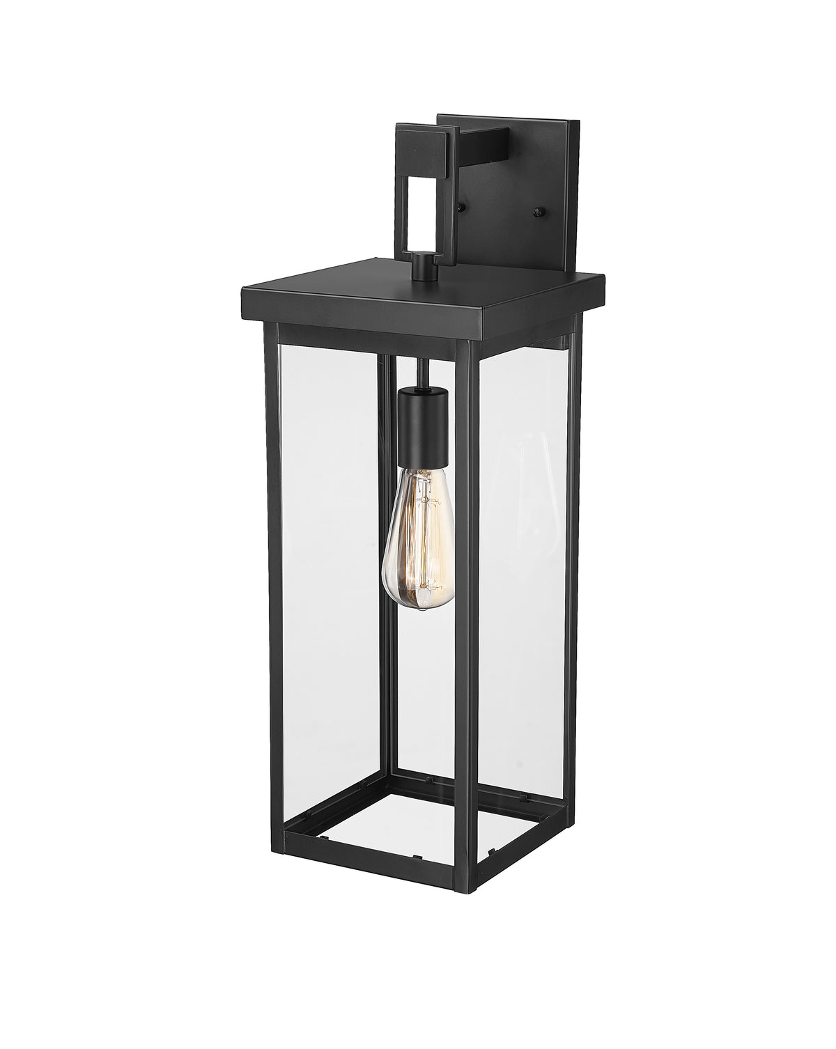 22-inch Barkeley Powder Coated Black 1-Light Outdoor Wall Sconce with Clear Glass